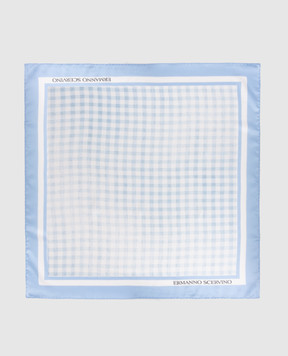 Ermanno Scervino Blue checkered silk scarf D482R300XWO