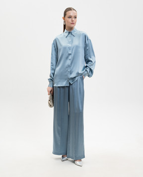 Jacob Lee Blue silk blouse WSS0085SS26AB