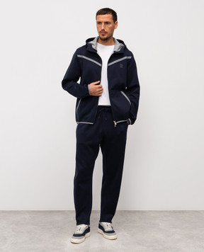 Brunello Cucinelli Blue sweatpants with logo print MM8433102G
