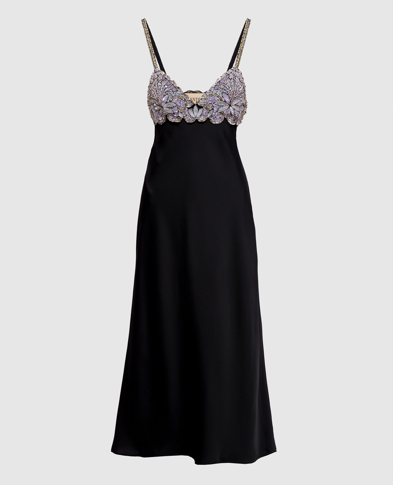 

Black midi dress with crystals and sequins Valentino