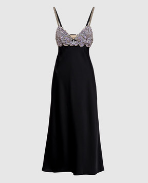 Valentino Black midi dress with crystals and sequins 8B0VAKF09VQ