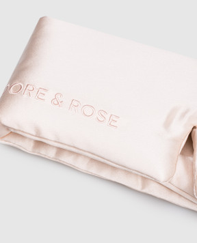 Dore & Rose Pink silk sleep mask with logo DEEPSLEEPMASK