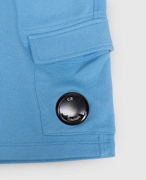 C.P. Company Children's blue shorts with logo patch CPQ002LCA6948