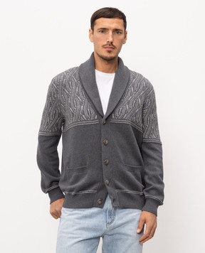 Brunello Cucinelli Gray patterned cardigan M28709406P