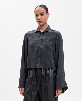 Maison Margiela MM6 Black blouse with logo pattern S52DT0044M36007