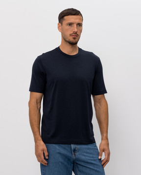 Stefan Brandt Blue T-shirt with silk ELISECO