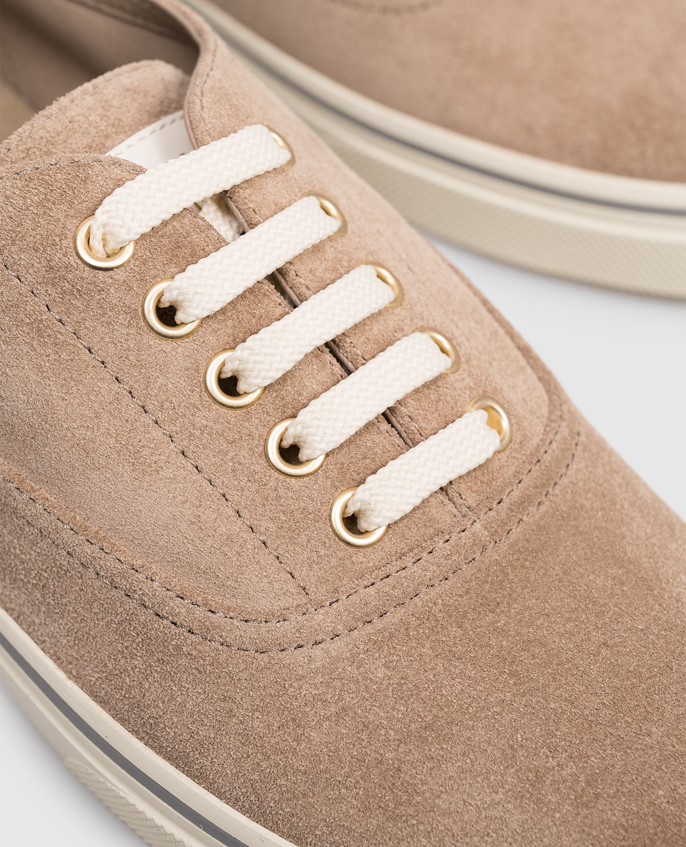 Beige suede sneakers with logo Brunello Cucinelli 5