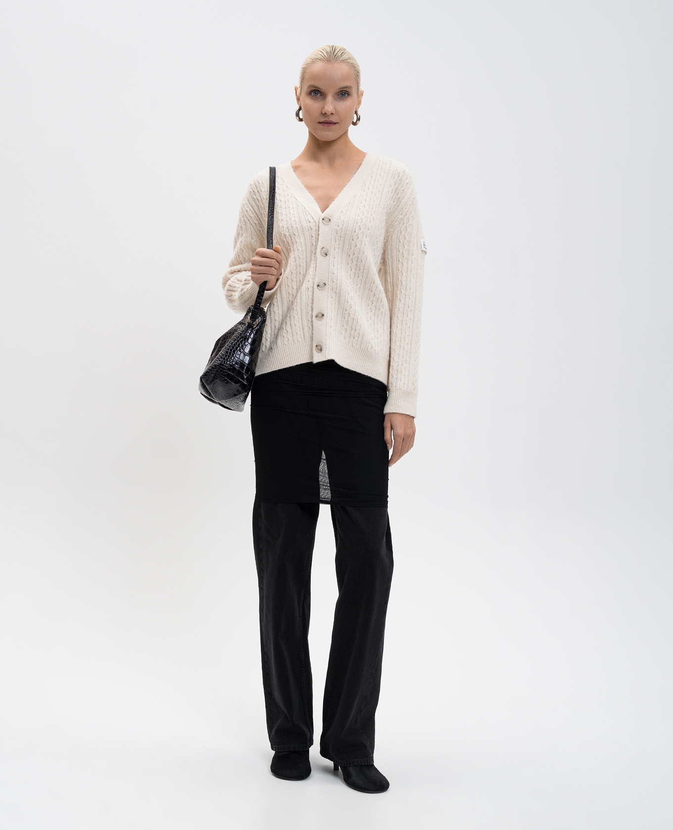 

White cardigan with emblem Maison Margiela MM6