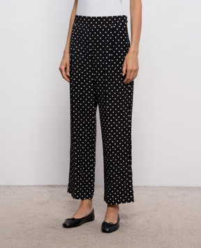 Valentino Black polka dot silk pants 9B3RB7B09DW