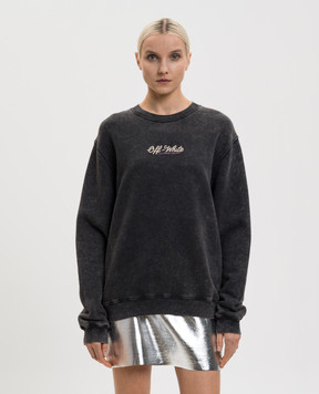 Off-White Royal grey sweatshirt with logo 2BA055S26FLE005