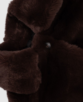 Yves Salomon Enfant Children's brown rabbit fur coat 20WEM307XXREXX