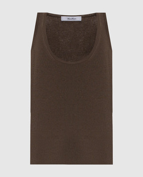 Max Mara EDITTA brown ribbed tank top MXMEDITTA