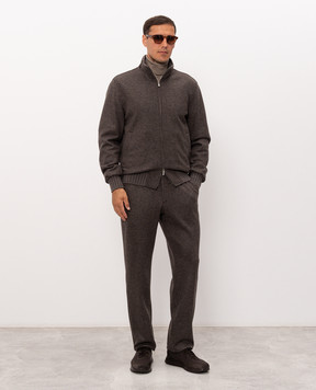 Enrico Mandelli Brown cashmere pants GYMP015428
