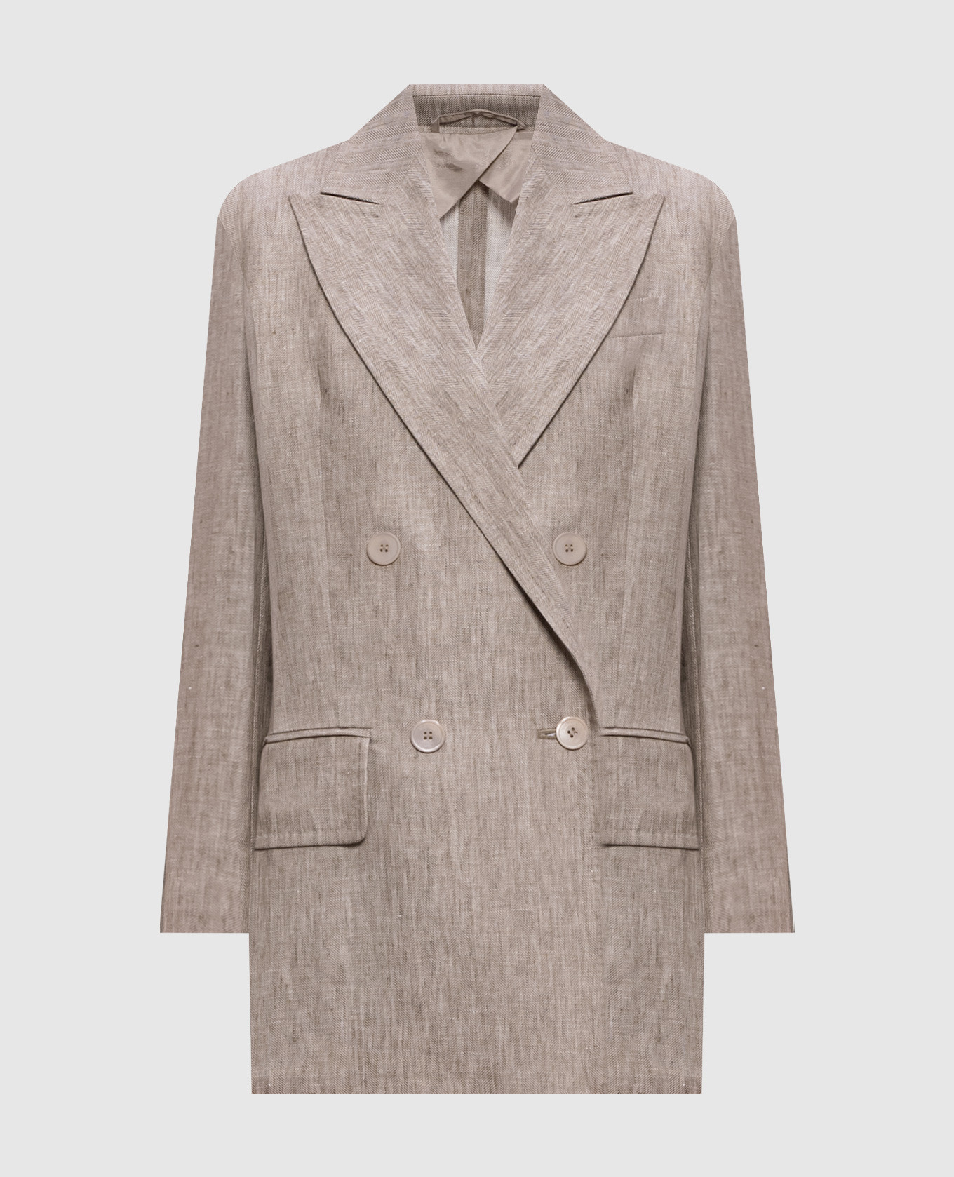 Brown patterned linen jacket