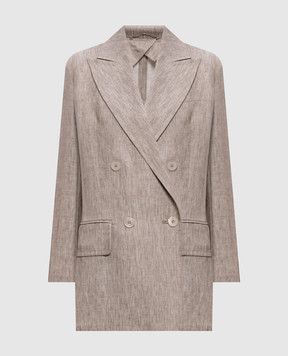 Max Mara Brown patterned linen jacket MXMOLIMPIA1