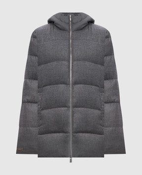 Peserico Gray down jacket with monil chain A24120DB1945