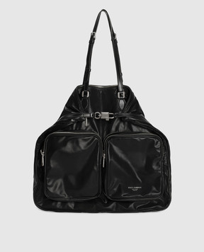 Dolce&Gabbana Black leather tote bag with logo BM2117AU996