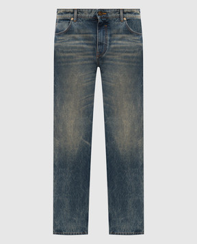 Balmain Blue jeans with logo patch GH1MI043DG10