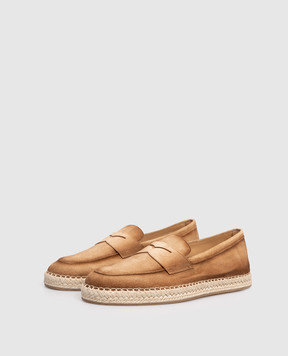 Santoni Brown suede espadrilles with a degraded effect MBCD22193PBTTSE2