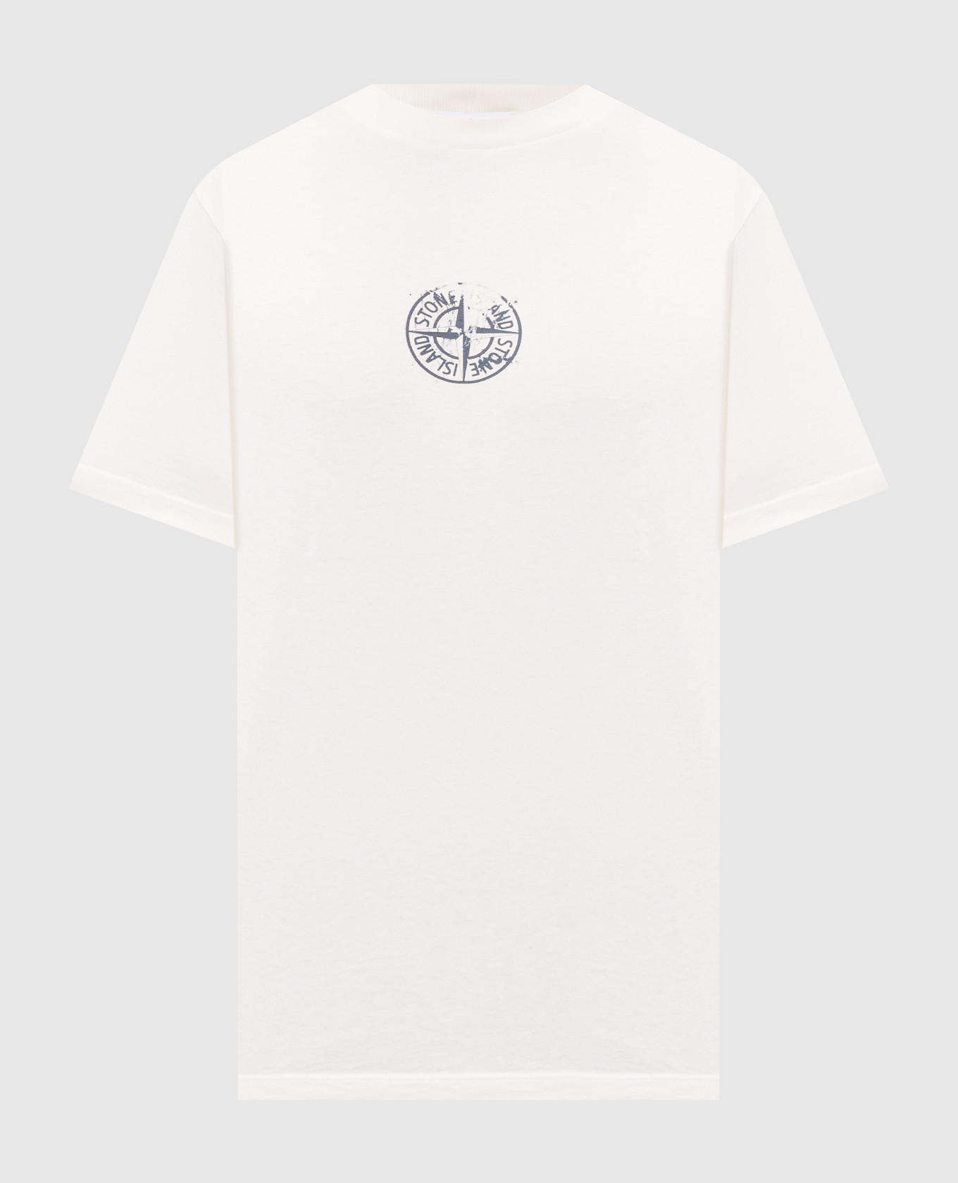 Ivory T-shirt with logo emblem print