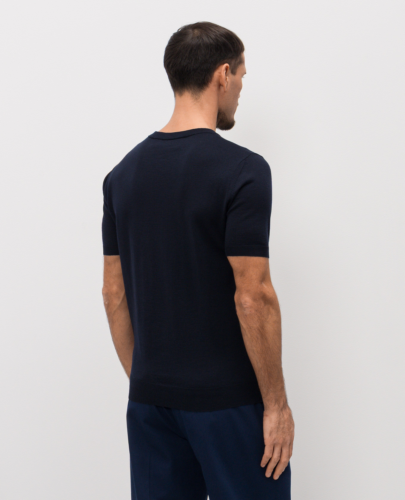 

Blue wool T-shirt with logo patch Valentino