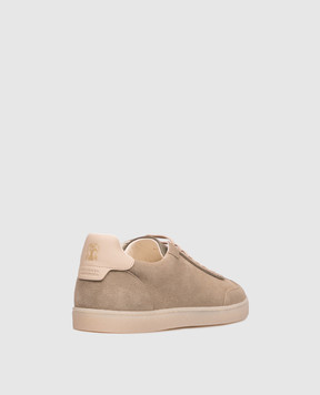 Brunello Cucinelli Green suede sneakers with emblem MZUMGLJ336