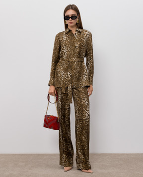 Max Mara TAFFARI brown leopard print silk blouse MSTAFFARI
