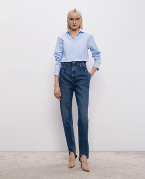 Thierry Mugler Blue jeans with straps 26P6PA0534211