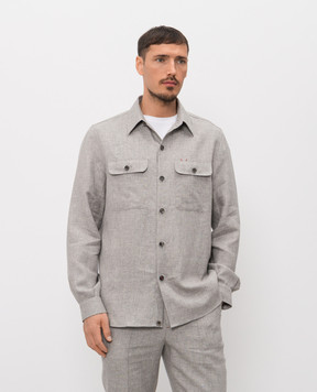 ISAIA Gray linen and wool shirt OSH00992297