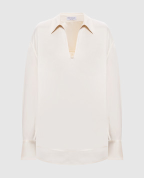 Brunello Cucinelli Ivory silk blouse MP179B1D05
