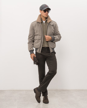 Brunello Cucinelli Brown wool and cashmere zip cardigan M2400106