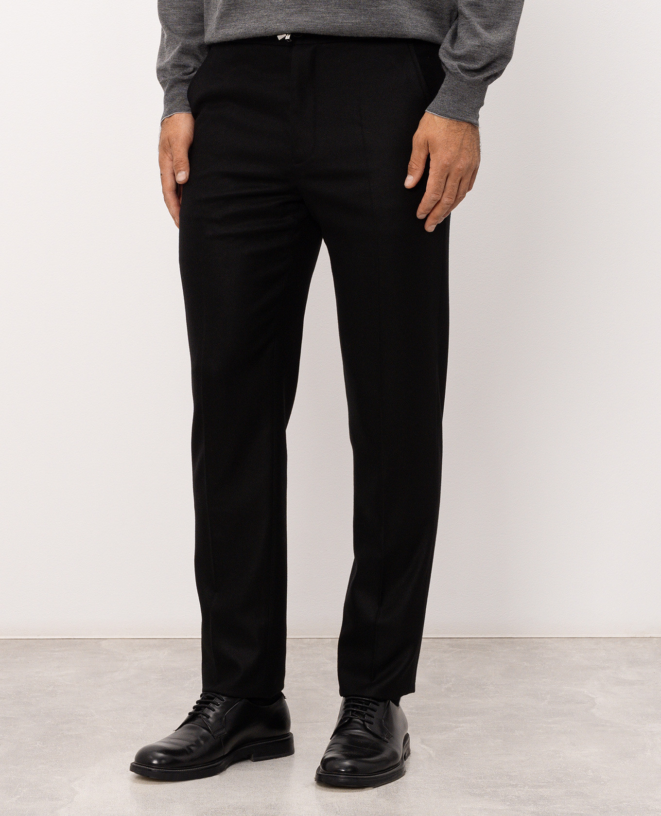 Black wool and cashmere pants Enrico Mandelli 3