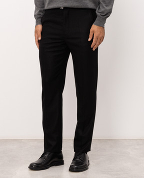 Enrico Mandelli Black wool and cashmere pants GYMP015804