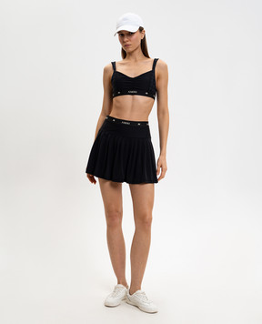 AMIRI Black pleated skirt with logo AWBOAC1006