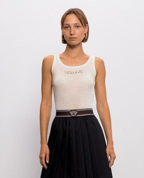 Versace Ivory ribbed wool T-shirt 10259751A18694