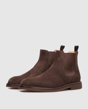 Brunello Cucinelli Brown suede chelsea boots MZUSOLE818