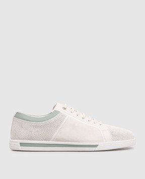 Stefano Ricci Grey suede sneakers with perforations UV33G6663SDPWY