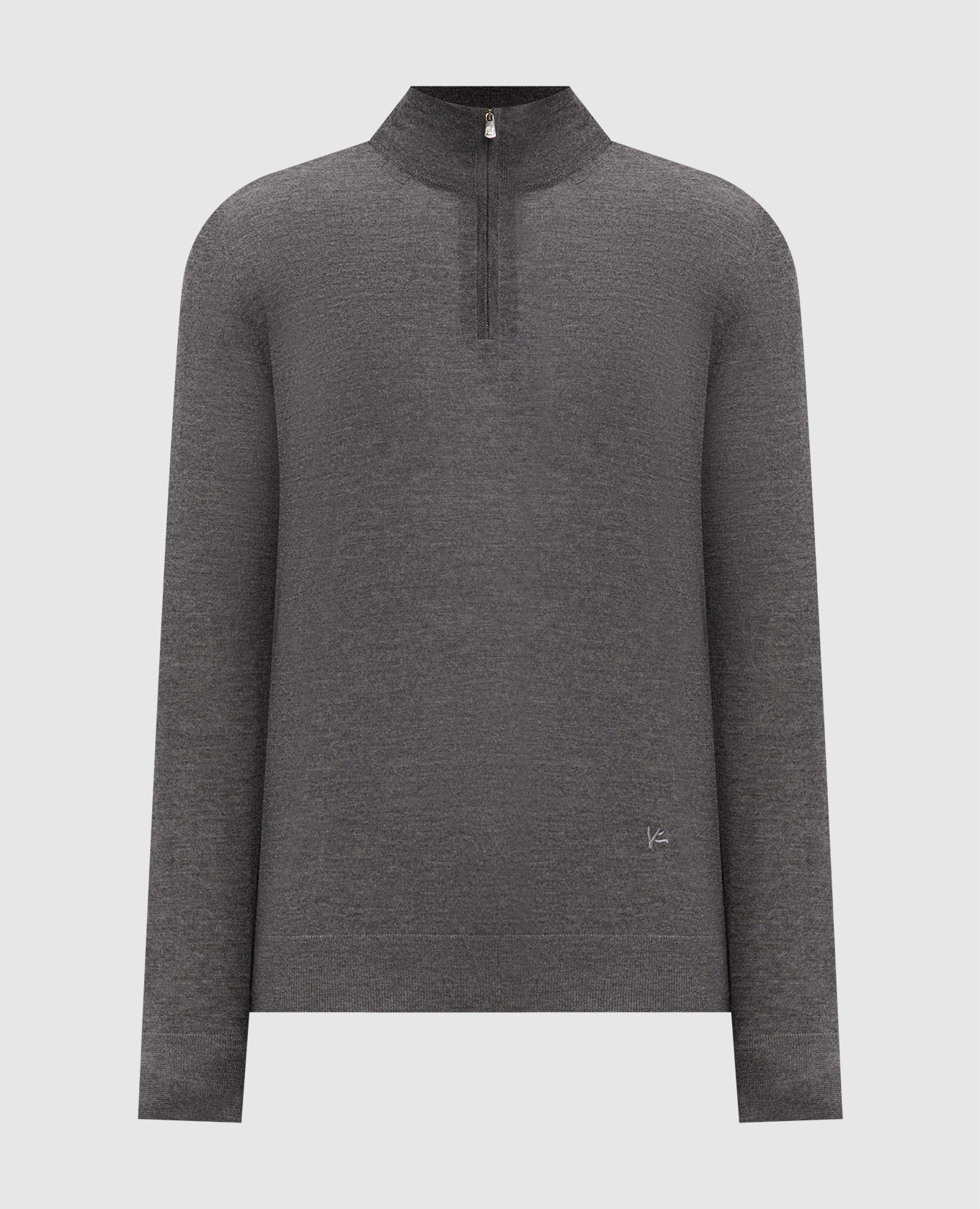 Gray cashmere and silk sweater