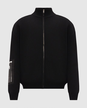 Balenciaga Black cardigan with branded patches 876816T1792