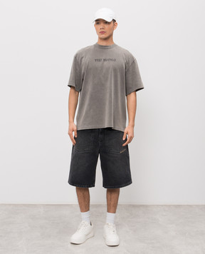 Axel Arigato Gray DISTORT T-shirt with print A3118002