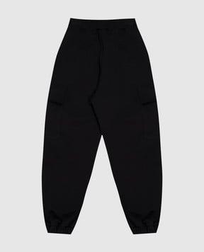 Fendi Kids' black cargo joggers with patch JUF1715V0