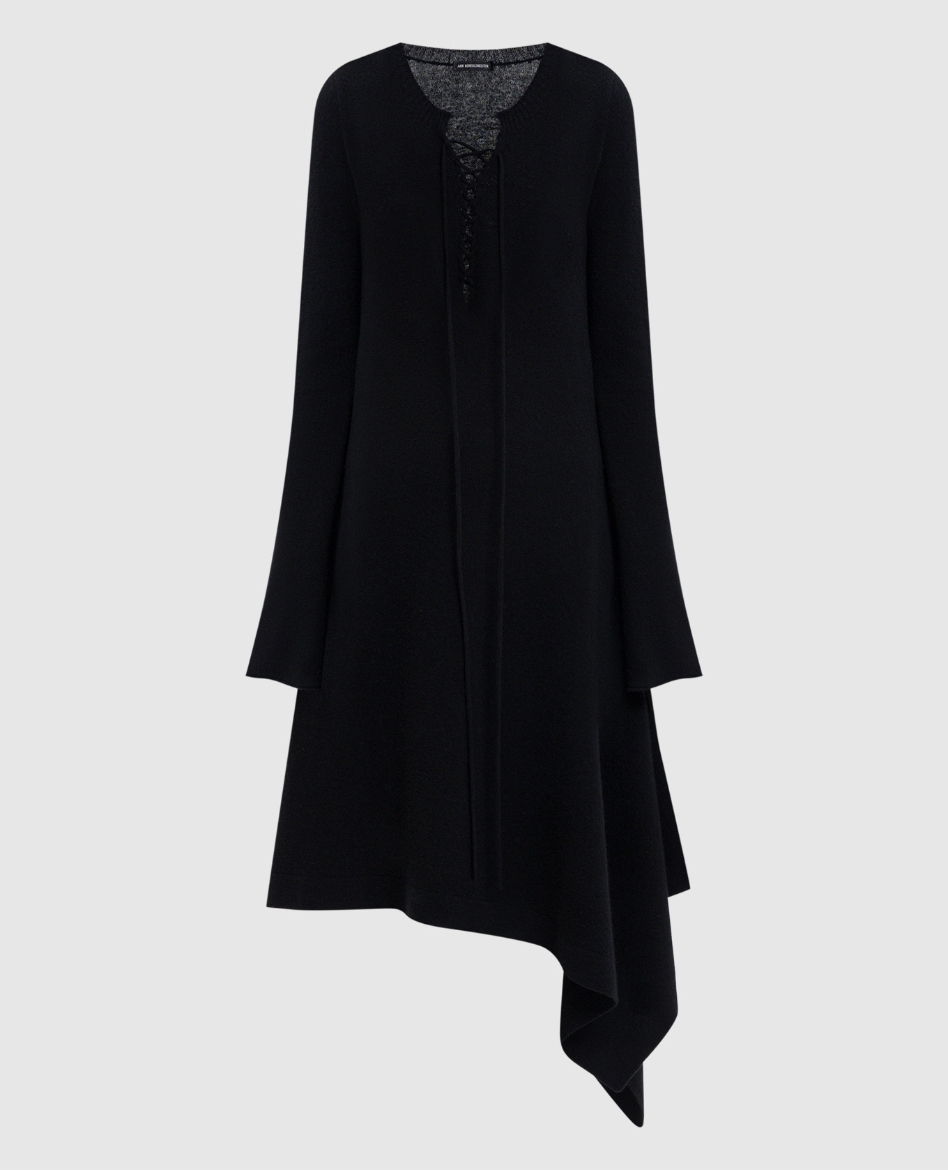 

Serafino black asymmetric wool dress Ann Demeulemeester