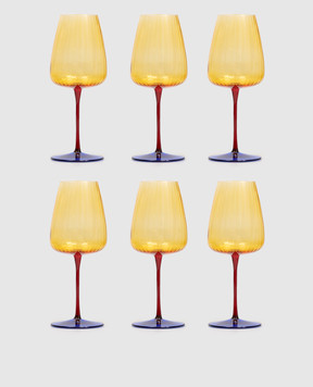 La Reine Set of yellow glasses Joy 6 pcs JOY55CL