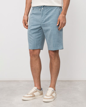 Stefano Ricci Blue shorts made of wool, silk and linen M1T6100331WKL07U