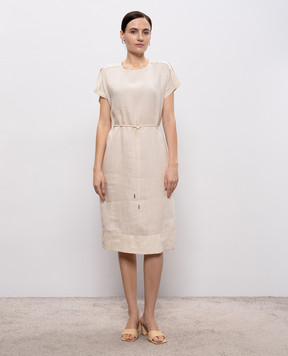 Peserico Beige linen dress S02413A02600