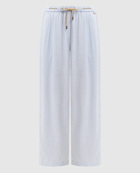 Herno Blue linen pants PT000222D12689