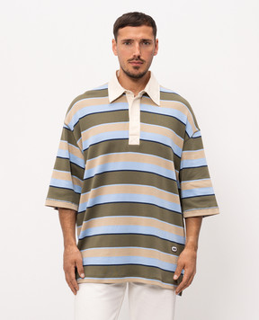 Ami Paris Striped polo shirt with patch UPL424JE0209