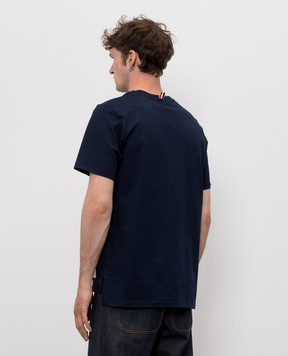 Thom Browne Blue T-shirt with a patch MJS067A00042