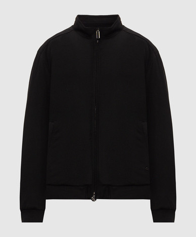 Black cashmere jacket with metal logo