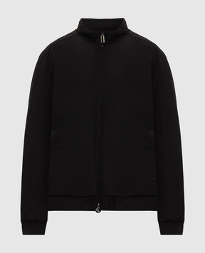 Stefano Ricci Black cashmere jacket with metal logo MZJ6300161C0001T